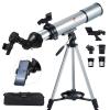 AuFCrow Telescope for Kids & Adults  80mm Refractor Telescope with 600mm Focal Length, Tripod, Barlow Lens & Phone Adapter High Powered Astronomical Telescopes for Beginners, Telescopio para Adultos view 1