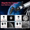AuFCrow Telescope for Kids & Adults  80mm Refractor Telescope with 600mm Focal Length, Tripod, Barlow Lens & Phone Adapter High Powered Astronomical Telescopes for Beginners, Telescopio para Adultos view 3