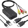 2.HDTV to 3RCA Composite Converter Adapter 1080P Video Streaming Game Console HDTV Accessories view 2