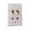 2 Port Coaxial TV F Head Digital TV Panel with Female to Female Phone RJ11 CAT6 RJ45 LAN Panel (White)(CAT6 with 2TV RJ11) view 1