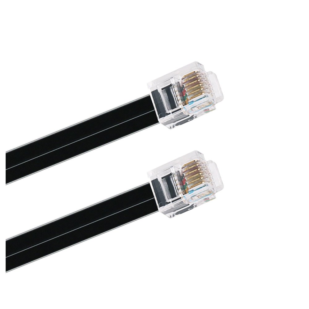ABKMXZKD RJ11 RJ12 6P6C Reverse Rollover Male Modular Data Cable Compatible with IEQ30 Autoguiding ST-4 ST4 Auto Guide Camera(1m)