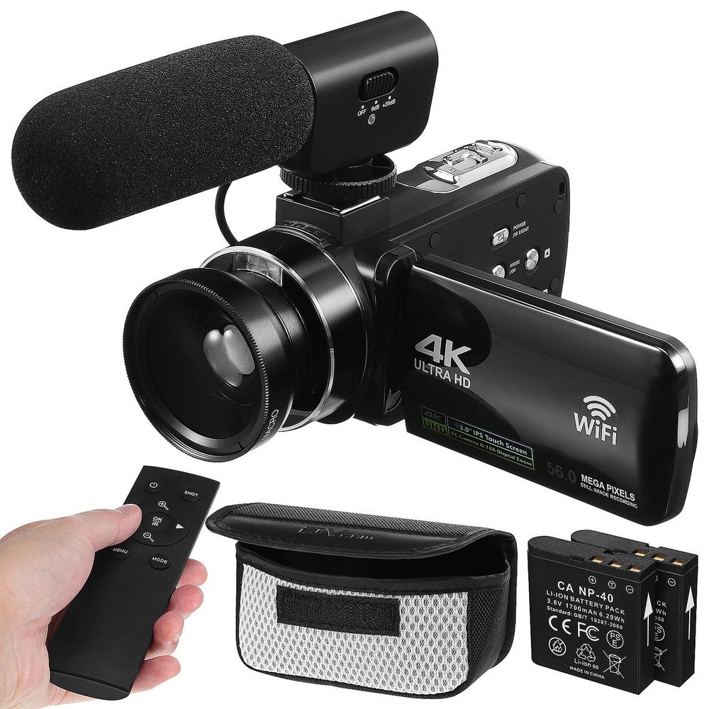 DIYEAH HD Touchscreen Video Camera for Vlogging with Built-in Microphone Portable Lightweight Digital Camcorder for Outdoor Filming and Online Recording