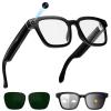 AI Smart Glasses with Camera, 1080P Video Recording Glasses, 8MP Camera Glasses, Real Time Translation, ChatGPT AI Voice Assistant, Open-Ear Audio,Sunglasses with Color-Changing Clear and Green Lenses view 1