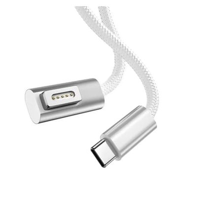 ABKMXZKD 1.8M Length Zinc Alloy Plug Adapter 100W USB TPE-c to 1 2 Fast Cable Converter Cord for Air Pro(for Magsafe 1 L)