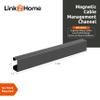 Link2Home 13.8" Steel Magnetic Vertical Cable Management Channel for Desks and Home Offices, Cord Organizer and Concealer for Steel Desk Legs, Under Desk Wire Hider and Cable Raceway view 2