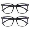 DTIUGUTAE Oversized Square Blue Light Blocking Glasses for Women and Men - Gaming & Computer Anti-Fatigue (Black/2 packs) view 1
