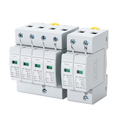 2P4P AC Lightning Protection Device SPD Home Low-Voltage Lightning Surge Protector 275V385V20KA40KA0KA80KA100KA (2P AC275V,80KA)