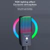 ciciglow Gaming USB Microphone, RGB Condenser Computer Mic 3.5mm Headphone Jack PC Condenser Mic, Metal Tripod Stand, for PC Mobile Phone Gaming Streaming Podcasting view 4