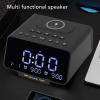 GOWENIC Radio Clock Speaker, Bluetooth Digital Alarm Clock with Wireless Charging, Double USB Ports, Stereo Sound, FM Radio, for Bedroom Office Home Use (US Plug) view 4