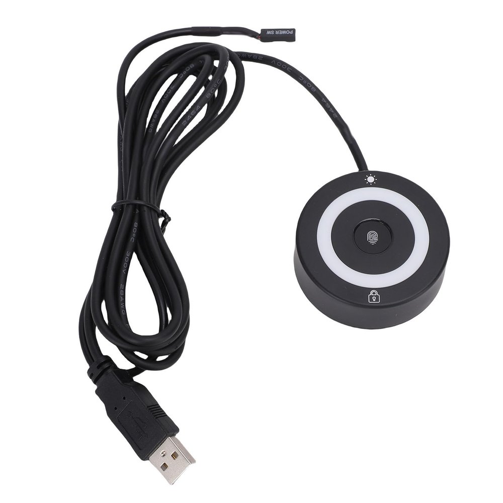 XUMIUZIY USB Fingerprint Reader, 360 Degree Touch ID Encryption Fingerprint Scanner, Fast Matching Biometric Portable USB Fingerprint Logger with RGB Light for Computer