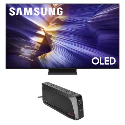Samsung 55-Inch Class OLED S90F 4K Smart TV NQ4 AI Gen3 Processor, 4K AI Upscaling Pro, OLED HDR + Bundle with an AudioQuest PowerQuest2 Power Filter/Surge Protector 6 Outlet (2025)