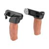 Compatible for Camera Shoulder Mount Video Cages - Wooden Camera Handle Grips with Thread Screw Connection(A Pair) view 2