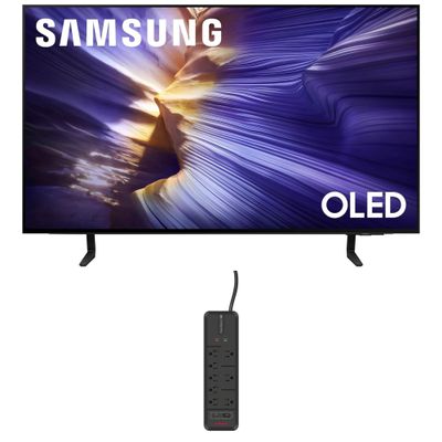 Samsung 42-Inch Class OLED S90F 4K Smart TV NQ4 AI Gen3 Processor, 4K AI Upscaling Pro, OLED HDR + Bundle with an AudioQuest G8 8-Outlet USB-A/USB-C AC Power Surge Protector (2025)