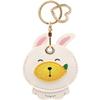 MC Fashion PU Leather Keychain Holder Case for AirTag, Cute Fruit-themed Animal Bag Charm Tracker Holder (Lemon+Bunny) view 1