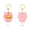 MC Fashion PU Leather Keychain Holder Case for AirTag, Cute Fruit-themed Animal Bag Charm Tracker Holder (Mango+Piggy) view 2