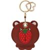 MC Fashion PU Leather Keychain Holder Case for AirTag, Cute Fruit-themed Animal Bag Charm Tracker Holder (Strawberry+Bear) view 1