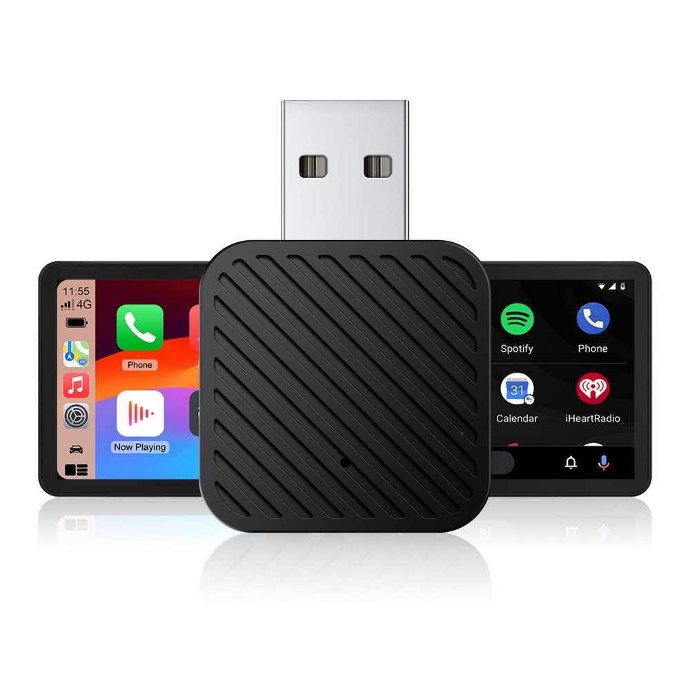 2025 Tiny Wireless CarPlay Adapter Android Auto Dongle for iPhone & Android Plug & Play Fits Most Cars 2015+ USB Type-C Compact Design