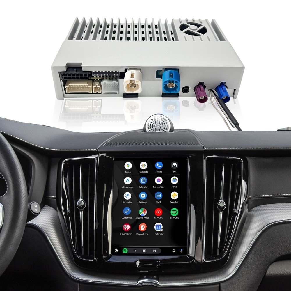CarPlay Adapter fit for Volvo XC60 Android Auto CarPlay Android System 3 in 1 Phone App Full Screen Mirror to 9 in Touchscreen Navigation Map Netflix Spotify Music YouTube Vehicle Cameras (128GB)