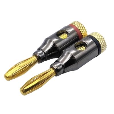 4pcs/2pairs Gold Plated Banana Head Power Amplifier Speaker Connector Connector Post 4MM Terminal