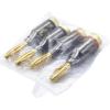 4pcs/2pairs Gold Plated Banana Head Power Amplifier Speaker Connector Connector Post 4MM Terminal view 4