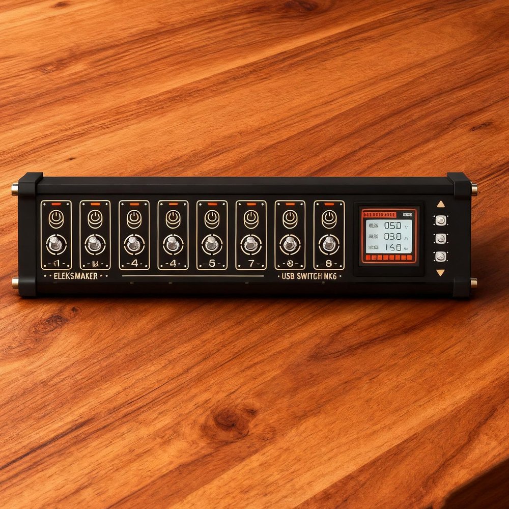 8 Port USB Docking Station, 8 Ports USB Switcher, 1.54-inch IPS Color Screen, 10 Levels Brightness Adjustment, Voice Control Function, for Phones, Tablets, and Gadgets