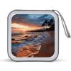 FekiLoot Beach Maui Hawaii Sunset Sea Waves Clouds CD Case Hard Plastic DVD Disc Cases Storage Binder Portable Zipper CD Case Holder Large Storage Disc Wallet Bag for Car Home Travel(40 Capacity) view 1