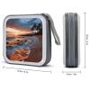 FekiLoot Beach Maui Hawaii Sunset Sea Waves Clouds CD Case Hard Plastic DVD Disc Cases Storage Binder Portable Zipper CD Case Holder Large Storage Disc Wallet Bag for Car Home Travel(40 Capacity) view 2