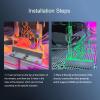 Jectse Graphics Card Brace, RGB GPU Stand Adjustable Height with ARGB Lighting System for Motherboard Sync, Support Bracket Prevents Bending and Sagging, Easy to Install view 3