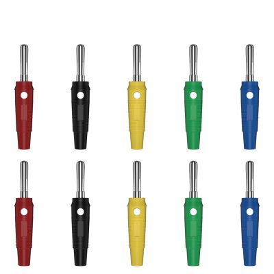 10PCS 4MM Copper Nickel Plated Banana Can be Connect Test Probes for Speaker Amplifier J.10021(5 Colors x 2)