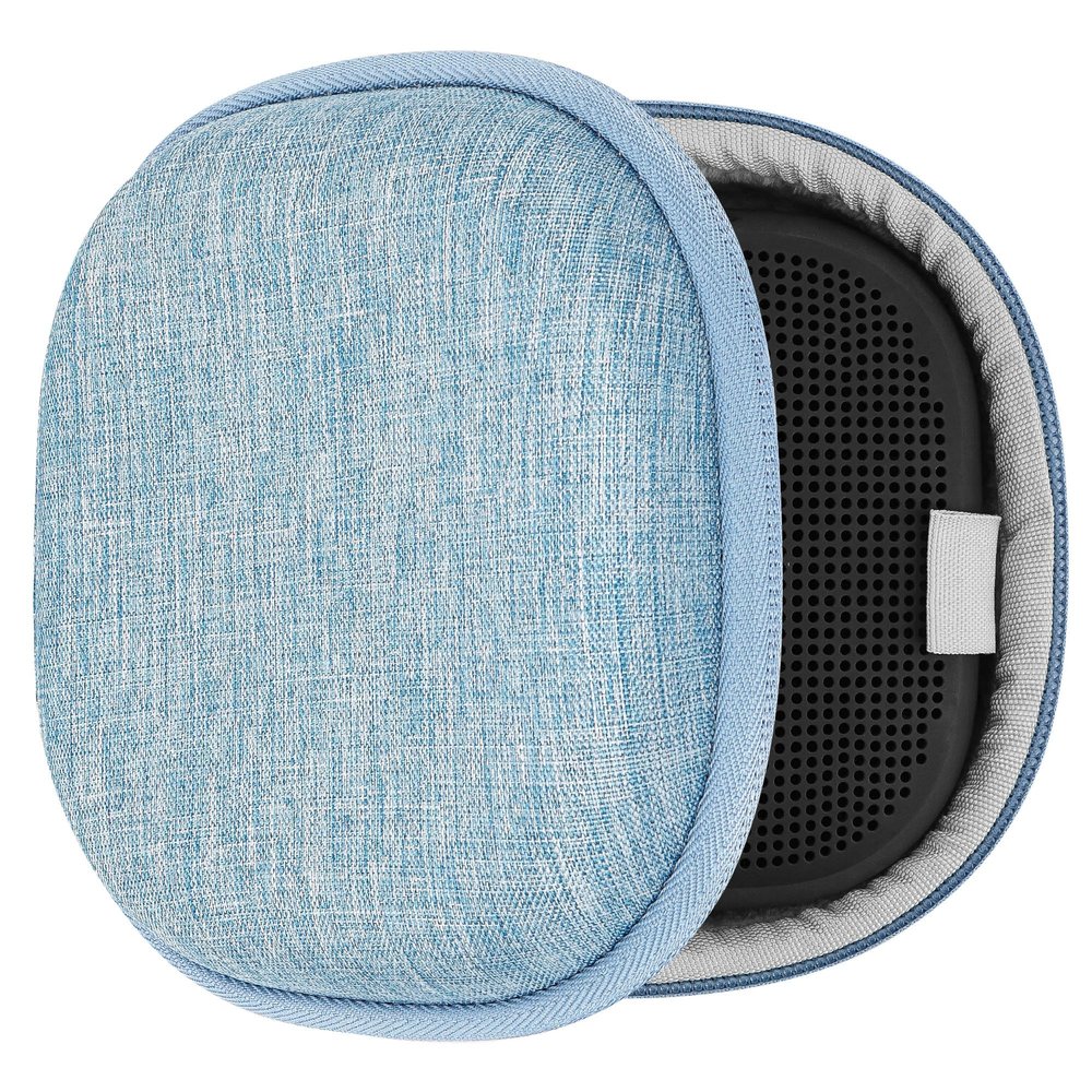 Geekria Shield Speaker Case Compatible with Bose SoundLink Micro II, Replacement Hard Shell Portable Protective Travel Carrying Bag with Cable Storage, Keychain Hook (Blue)