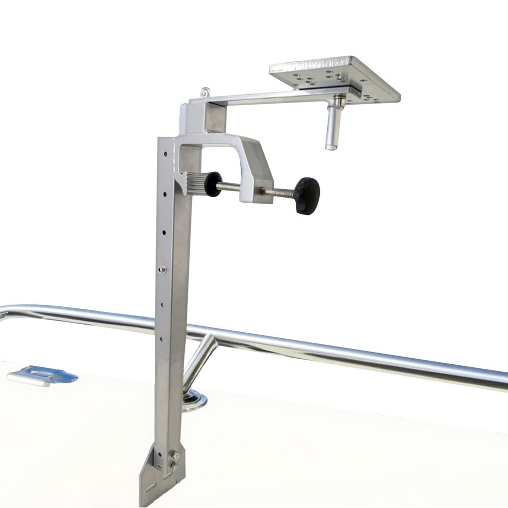 Fish Finder Mount Bracket,Height-Adjustable 360-degree Rotating Equipment | Fish Finder Mount Frame,for Boat Outdoor Water Track Rail Transom Deck Console Trolling Angling