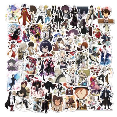100Pcs Cartoon Bungo Stray Dogs Stickers for Water Bottles Cup Laptop Guitar Car Motorcycle Bike Skateboard Luggage Box Vinyl Waterproof Graffiti Patches JHSL