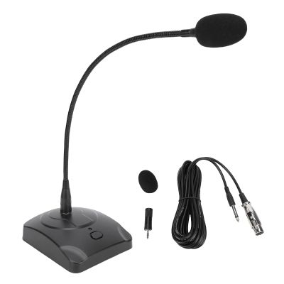 Jectse Desktop Gooseneck Wired Microphone System, Corded Voice Condenser Mic, Professional for Conference, Efficient Capacitive Pickup, Malleable Metal Gooseneck