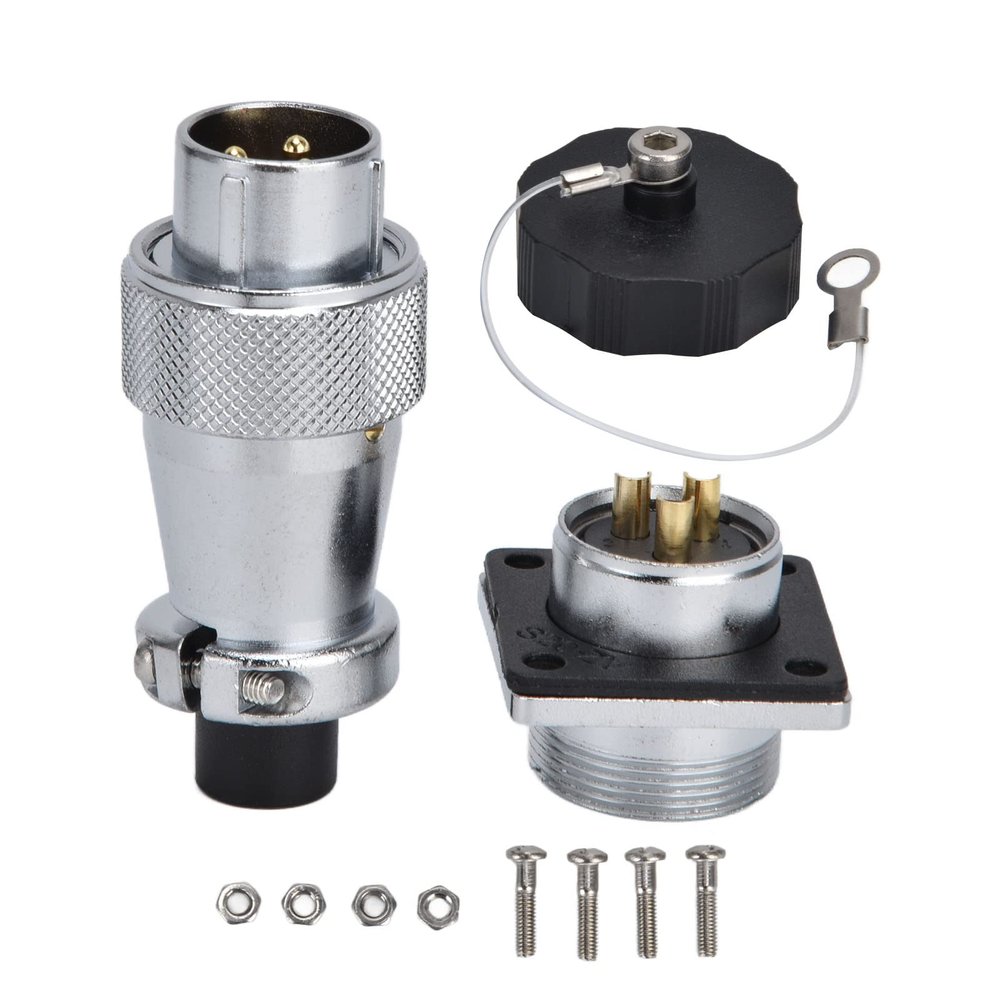 3 Pin Aviation Connector Zinc Alloy WS20 Aviation Male Female Plug AC 500V Stable Electrical Performance for Aviation Navigation Sealing Electronic Equipment