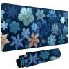 Mouse Pad Gaming Mouse Pad 19.7x39.4in, Compatible with Laser and Optical Mice, Durable Non-Slip Waterproof Base Mause Mat for Office Computer Keyboard & Home Desk Mat (Navy Blue Snowflake) L#L409 view 1