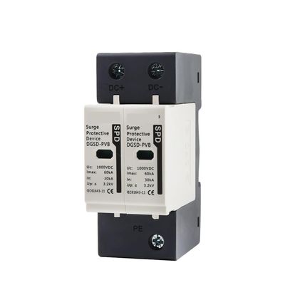 2P SPD Din Rail DC House Surge Protector 10KA~20KA Outdoor Low-Voltage Arrester Device 500V 600V 800V 1000V Lightning Protection(500V)