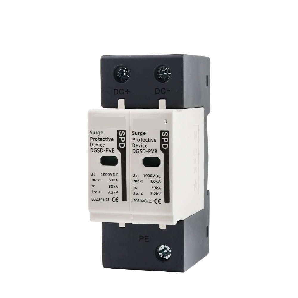 2P SPD Din Rail DC House Surge Protector 10KA~20KA Outdoor Low-Voltage Arrester Device 500V 600V 800V 1000V Lightning Protection(500V)