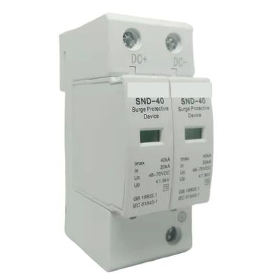 2P DC Surge Protector SPD 20KA-40KA DC 12V 24V 48V 60V 70V 110V 220V Power Supply Surge Protective Device Surge Arrester(110V-220V)