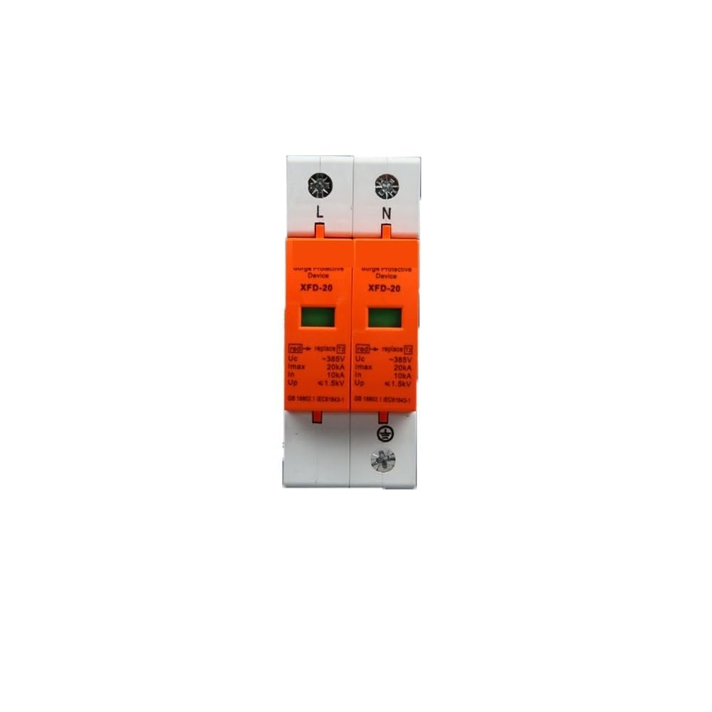 2P 20KA 40KA 60KA 80KA 100KA ~385VAC SPD House Surge Protector Device Protective Low-Voltage Arrester Device(20KA)