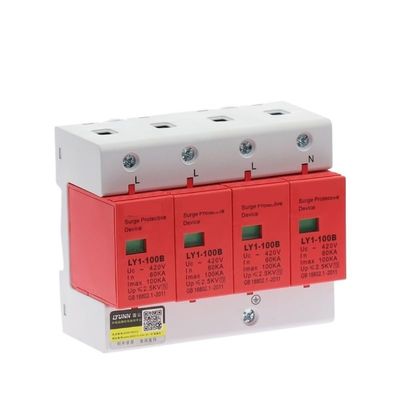 AC SPD 4P 60KA~100KA 420V House Surge Protector Protection Protective Low-Voltage Arrester Device