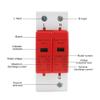 AC SPD 2P 10-20kA 20-40kA 30-60kA 385V House Surge Protector Protection Protective Low-Voltage Arrester Device 1P+N(20-40KA) view 2