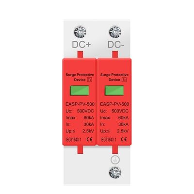 2P DC SPD Surge Protective Device 500V 800V 1000V 20KA 40KA Voltage Protector Solar PV Photovoltaic Lightning Arrester(DC 1000V)