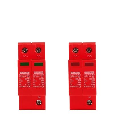 10KA-20KA 2P DC SPD Din Rail Lightning Surge Protector Low-Voltage Arrester Device 500/600/800/1000V Solar Outdoor Power Protect(1000V)