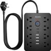 Bawmwim Surge Protector Power Strip, 8 Outlets(1850W/15A), 6 USB Charging Ports(2 USB C), 6FT Flat Plug Extension Cord Outlet Extender with Overload Protection, ETL Certified for Office, Dorm Room view 1