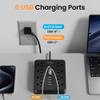 Bawmwim Surge Protector Power Strip, 8 Outlets(1850W/15A), 6 USB Charging Ports(2 USB C), 6FT Flat Plug Extension Cord Outlet Extender with Overload Protection, ETL Certified for Office, Dorm Room view 3