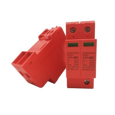 SPD Surge Protective Device DC 500V 1000V 2P DC1000V 20KA~40KA Low-Voltage Arrester House Din Rail 2 Poles Protector(DC500V)
