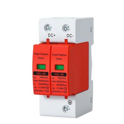 2P 20KA 40KA DC SPD Surge Protective Device 500V 600V 800V 1000V Voltage Protector Solar PV Photovoltaic Lightning Arrester(500V)
