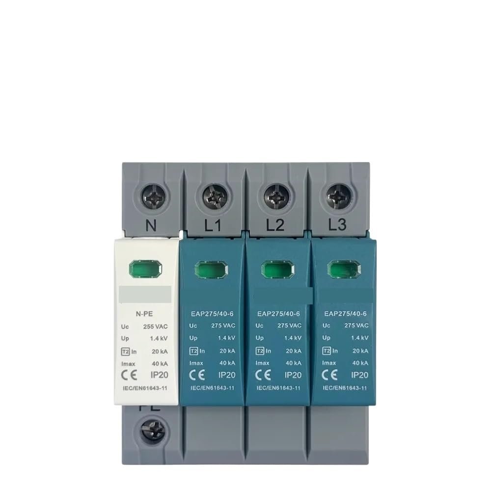 40KA House Surge Protective Device, 3+NPE Whole Home Surge Protector, House SPD Arrester(3 NPE 385V)