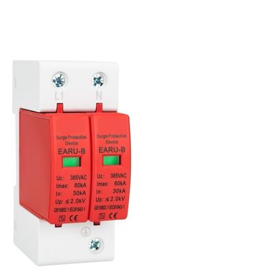 1pc AC SPD 1P 2P 3P 4P 20~40KA 30KA~60KA 385V House Lightning Surge Protector Protective Low-Voltage Arrester Device OEM Factory(1P,20-40KA)