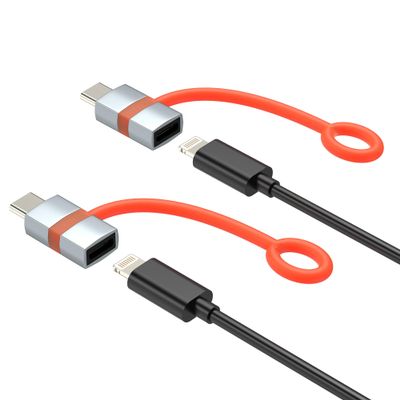 60W Lightning to USB C Adapter (2Pack) for Iphone17 16 15 for Apple Charger Accessories Cable Lighting Female Jack Type C Male Converter Adaptor Dongle Charging for Ipad android compatible for Samsung